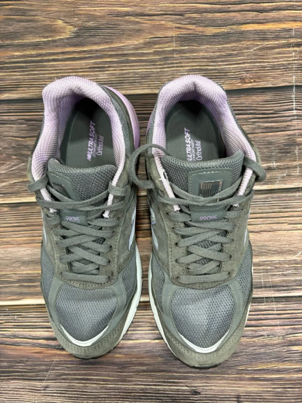 New Balance 990 v5 Made in USA Gray Suede Athletic Women's Shoes Size 9